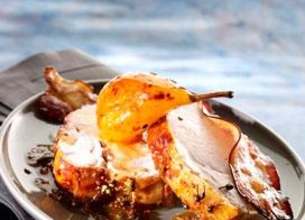 Sous-Noix de veau et sa poire au lard et au poivre