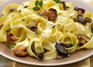 Tagliatelles Forestières au Fondant à l'Emmental