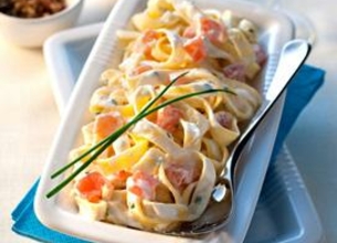 Tagliatelles à la Ricotta crémeuse au saumon fumé et ciboulette