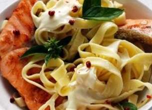 Tagliatelles au saumon frais et Plaisir Nature de Président