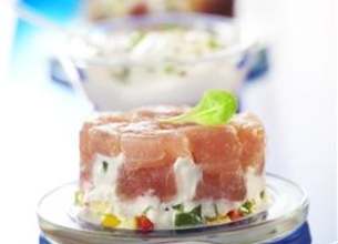 Tartare de thon et petits légumes