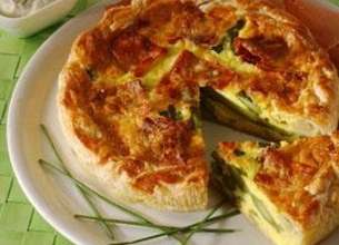 Tarte asperges speck et gorgonzola