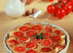 Tarte au Gorgonzola et aux tomates cerises