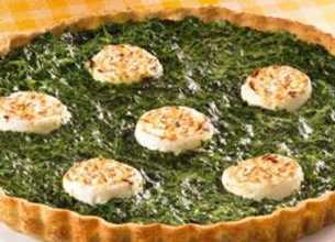 Tarte aux épinards et aux Petits Chèvres Doux  Tarte aux épinards et aux Petits Chèvres Doux