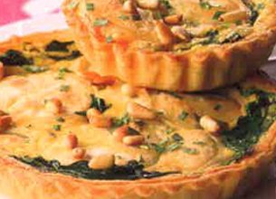 Tarte épinards chèvre et pignons de pin
