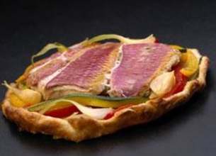 Tatin de rougets, petits légumes de saison