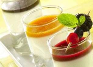 Trio de Panna Cotta Fruits Rouges, Abricot, Chocolat au Gingembre