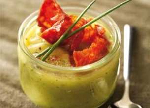 Velouté de pois cassés au chorizo