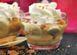 Verrines spéculoos, banane et caramel