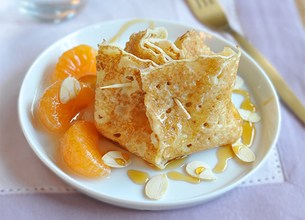 Aumonières de crêpe aux clémentines