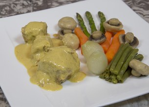 Blanquette de veau et légumes croquants