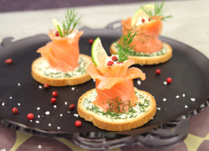 Bouchées de saumon farci au Rondelé