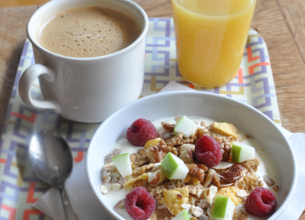 Café au lait et muesli maison