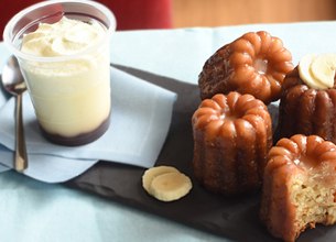 Petits cannelés à la banane et son Viennois Dessert Banana Split