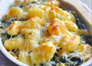 Gratin de gnocchis aux épinards Président