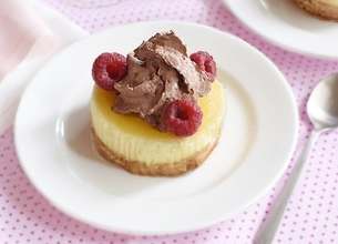 Mini cheesecakes chocolat framboises La Laitière 