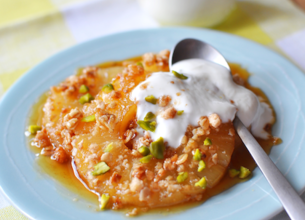 Chaud froid d’ananas croustillant et sa sauce au yaourt