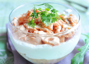 Cheesecake miellé au saumon