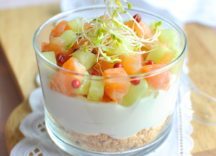 Cheese-cake de concombre et saumon frais