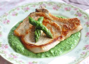 Veau à la crème d'asperge