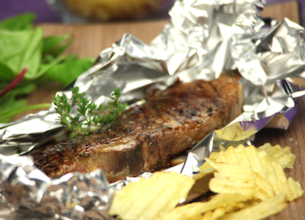 Côte de bœuf marinée au miel et à la sauce soja