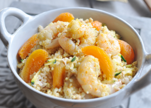 Couscous de fonio aux crevettes