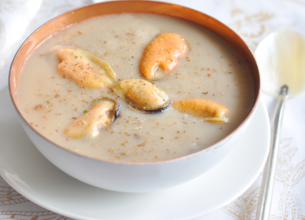 Crème de chou-fleur aux moules