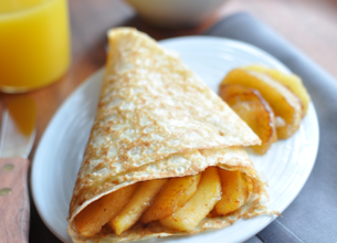 Crêpes aux pommes fondantes et miel