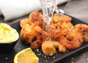 Crevettes sautées au beurre de clémentine