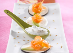 Croquants de radis noir au saumon fumé