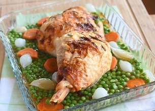 Cuisse de dinde au four et sa jardinière de légumes