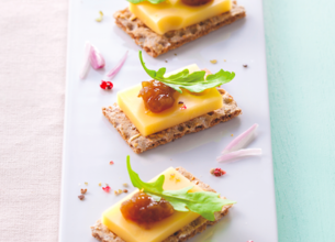 Emmental Grand Affiné Président et confit d’échalotes