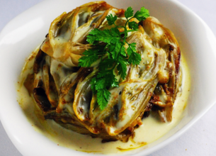 Endives braisées à la Crème Bridélice et au curry