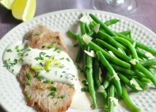 Escalopes de dinde à la crème citron ciboulette 