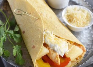 Fajitas poulet poivrons et ananas