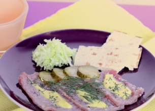 Filet de veau façon Gravelax mariné cru