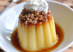 Flanby en crumble de spéculoos