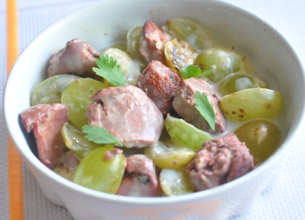 Petits foies sautés aux raisins