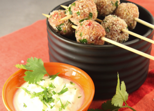 Fondue de boulettes de bœuf à la coriandre