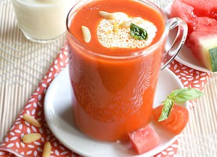 Gaspacho tomates pastèque et citron