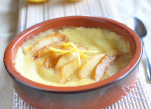 Gratin de golden, crème d'amandes au beurre de citron