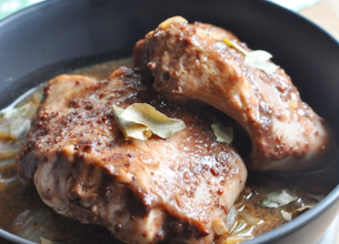 Lapin à la moutarde au cassis