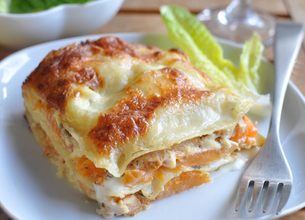 Lasagnes au potiron et poulet grillé 