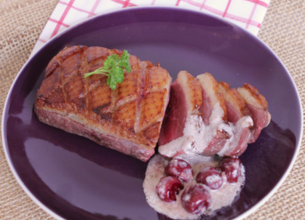 Magret de canard épicé aux cerises