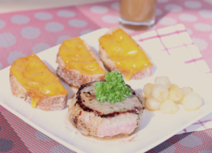 Médaillons de veau à la Mimolette