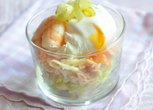 Méli-mélo de primeurs et crevettes