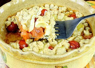 Crumble aux tomates et chèvre