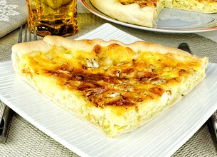 Tarte aux poireaux et chaource