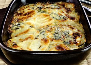 Gratin aux deux légumes et à la fourme d'Ambert