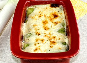 Gratin de poireaux au brie de Meaux